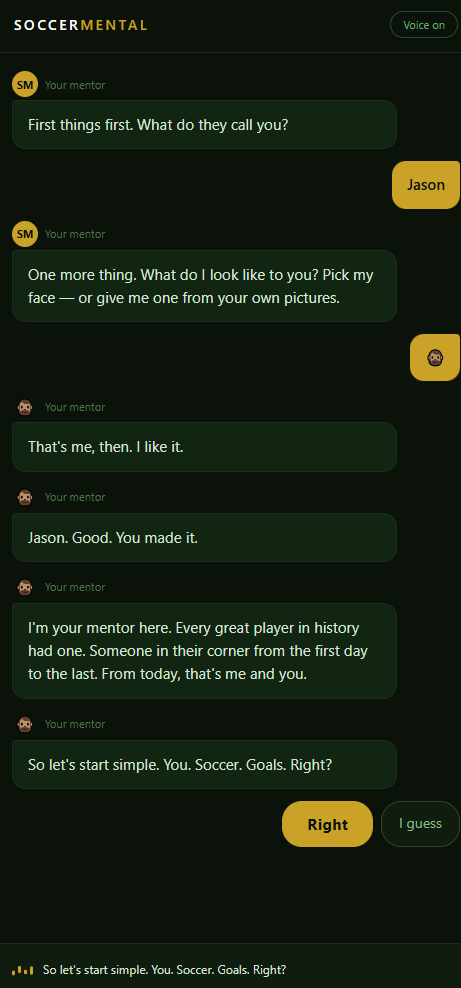 The Mentor: a chat where the player reflects on their session